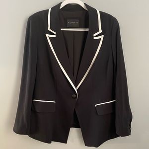 Eloquii Women’s Plus Size Black Blazer with white trim Size 14